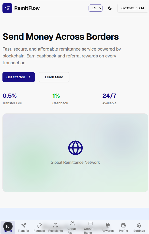 BetaRemit Mini App - Farcaster Mini Apps screenshot